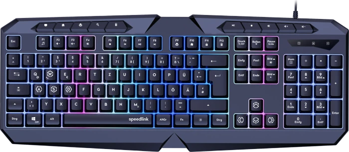 Speedlink Ludicium RGB Rainbow Gaming Keyboard, schwarz, USB, DE