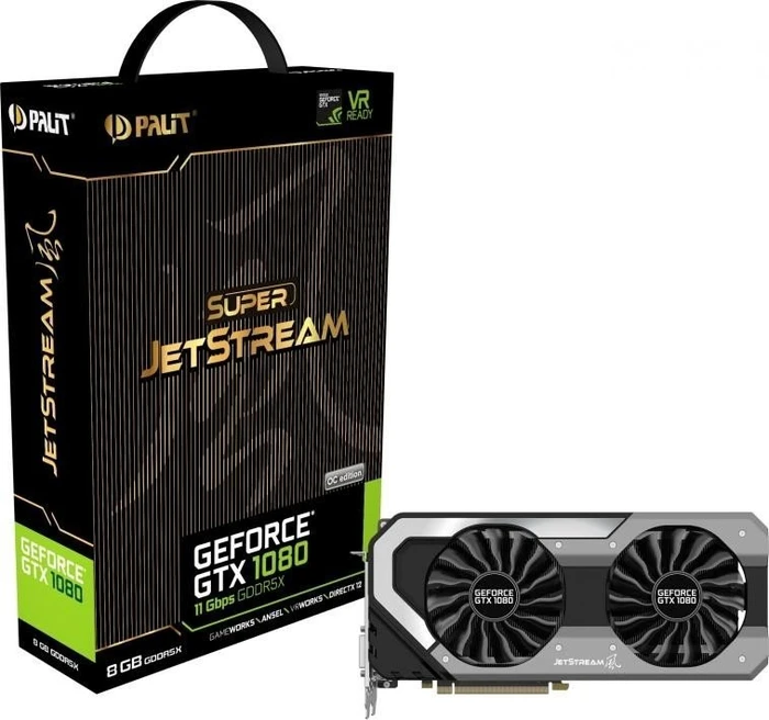 Palit GeForce GTX 1080 OC Super JetStream, 8GB GDDR5X, DVI, HDMI, 3x DP