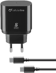 Cellularline Super Fast Charger Kit 25W USB-C to USB-C schwarz