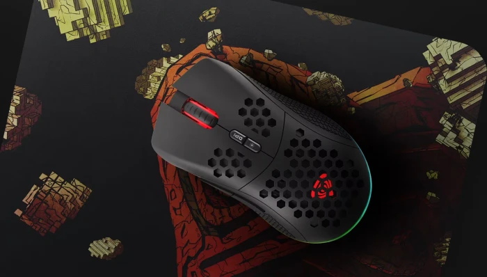 Genesis Ancient Stone of Genesis Gaming Mousepad, 250x210mm, Motiv schwarz/rot
