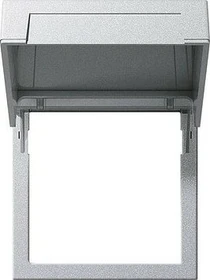 Gira Montagerahmen mit Klappdeckel, Farbe Alu