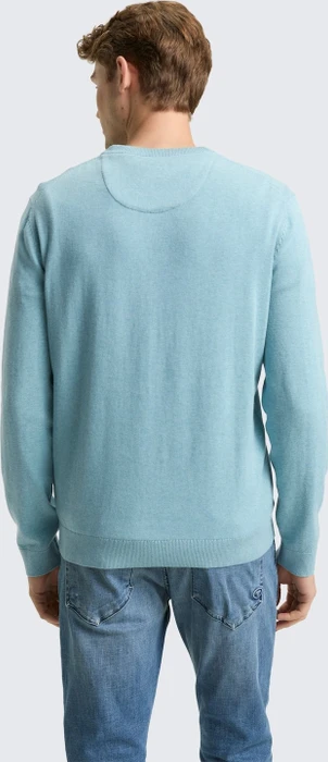 Tom Tailor Basic Baumwolle Strickpullover tourmaline melange (Herren)