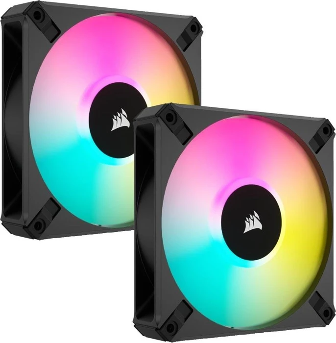 Corsair AF Series iCUE AF140 RGB Elite Dual Fan Kit, schwarz, LED-Steuerung, 140mm, 2er-Pack