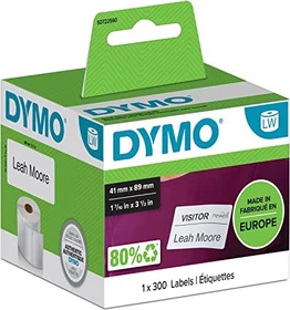 Dymo Namensetiketten LabelWriter, 41x89mm, ablösbar, weiß, 1er-Pack (300 Etiketten)