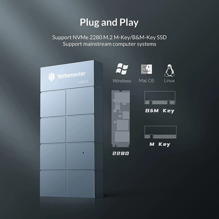 Yottamaster USB4.0 NVMe Enclosure, USB4