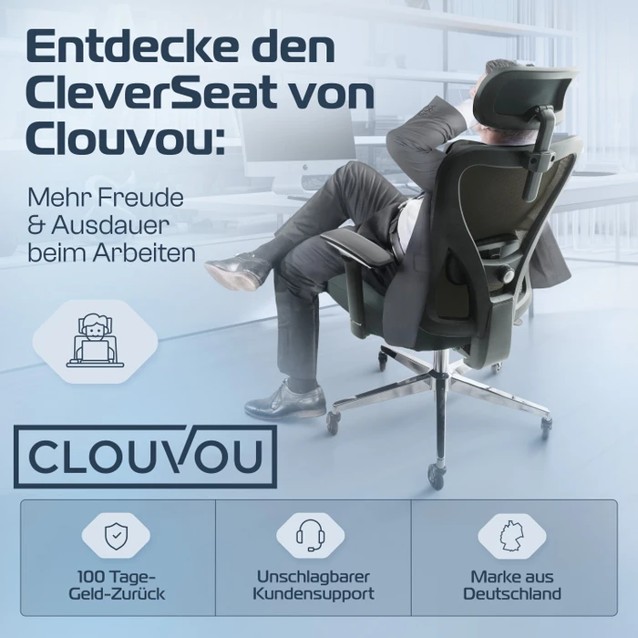 Clouvou CleverSeat Bürostuhl, schwarz