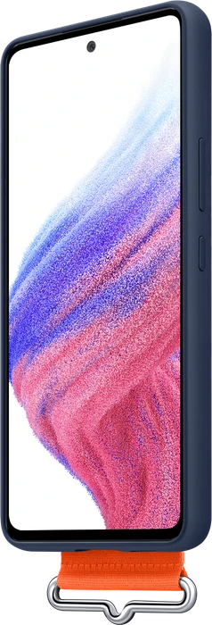 Samsung Silicone Cover with Strap für Galaxy A53 5G navy