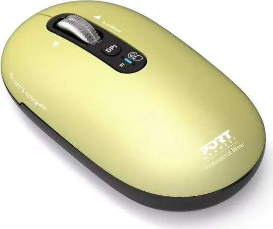 Port Designs Pure Mac Bluetooth Rechargeable Mouse, Lemon, Bluetooth