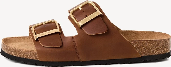 Tamaris Leder Pantolette cognac pull-up (Damen)