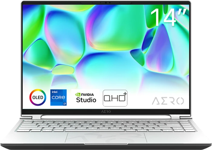 GIGABYTE AERO 14 OLED BMF-H2DEBB3SH, Twilight Silver, Core i7-13620H, 16GB RAM, 512GB SSD, GeForce RTX 4050, DE
