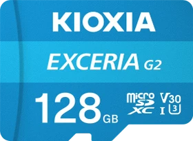 KIOXIA EXCERIA G2 R100/W50 128GB Kit, UHS-I U3, A1, Class 10