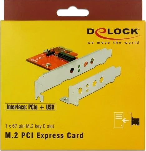 DeLOCK PCI Express Card, 1x M.2 Key E, PCIe x1