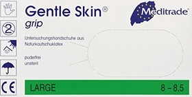 Meditrade Latex Gentle Skin Grip Einweghandschuhe L, 100 Stück