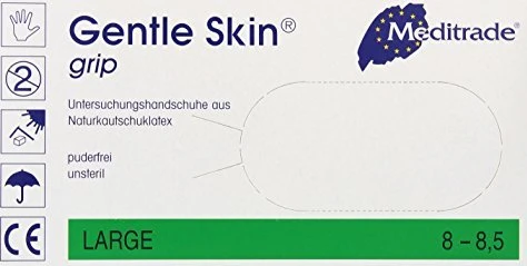 Meditrade Latex Gentle Skin Grip Einweghandschuhe L, 100 Stück