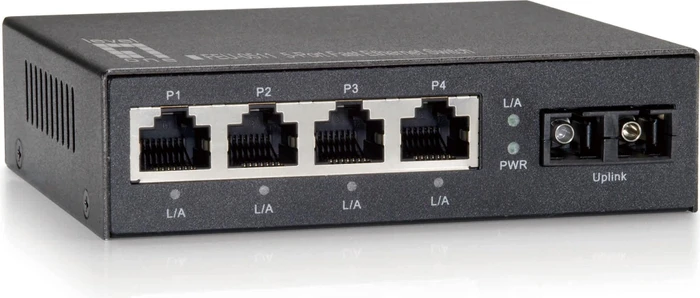LevelOne FEU Desktop Switch, 5x RJ-45, 1x SC-Duplex