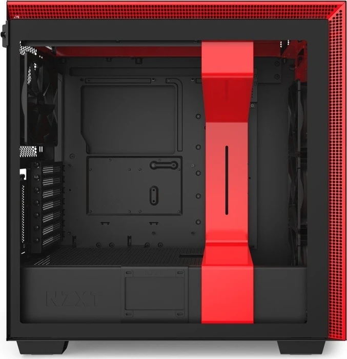 NZXT H710i, schwarz/rot, Glasfenster
