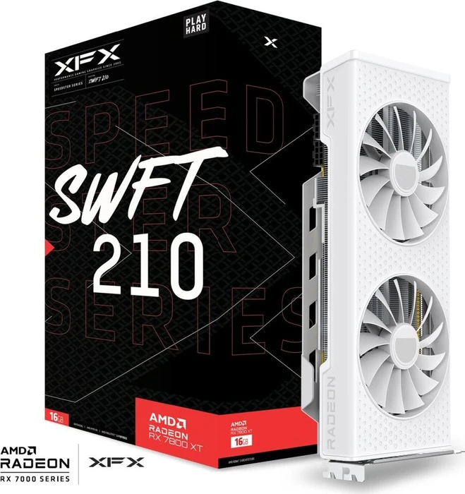 XFX Speedster SWFT 210 Radeon RX 7800 XT White Core Edition, 16GB GDDR6, HDMI, 3x DP