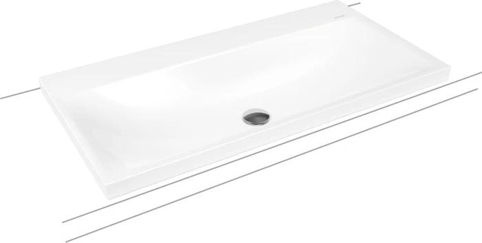 Kaldewei Silenio 3041 Aufsatzwaschtisch 90x46x4cm, Perl-Effekt, alpinweiß matt