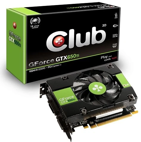 Club 3D GeForce GTX 650 Ti, 1GB GDDR5, 2x DVI, Mini HDMI