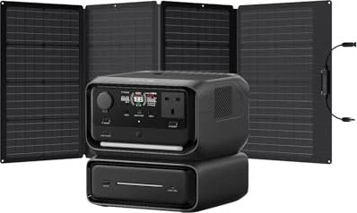 EcoFlow River 3 Plus Solargenerator schwarz + 1x Zusatzbatterie 300 Erweiterungsakku, 572Wh