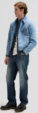 Lee Regular Leesure Hemd langarm indigo railroad texture (Herren)