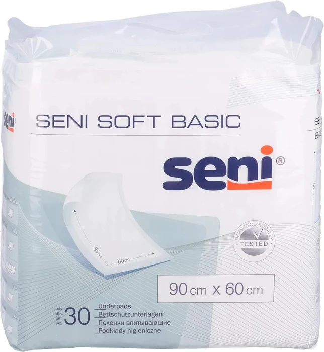 Seni Soft Basic Bettschutzeinlage, 60x90cm, 30 Stück