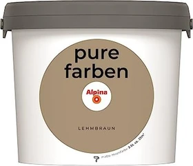 Alpina Farben Pure Farben Wandfarbe lehmbraun innen braun, 2.5l