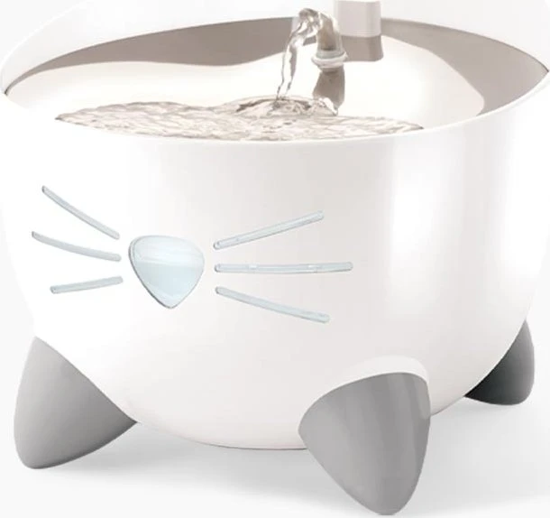 Catit PIXI Smart-Trinkbrunnen, LED-Statusanzeige, Trockenlaufschutz, Edelstahleinsatz, UV-C Wasserfilter, WLAN, 2.5l, weiß