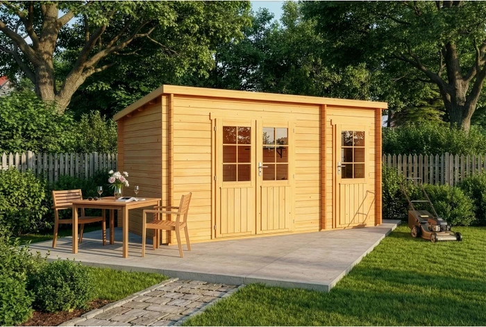 Alpholz Gartenhaus Maria inkl. Anbau 450x279cm braun