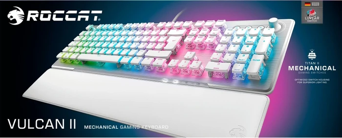 Roccat Vulcan II, LEDs RGB, weiß/silber, TITAN II RED, USB, DE