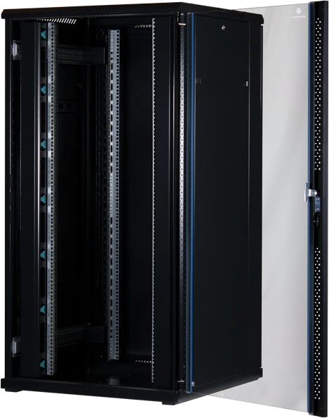 Rockstable 19" Serverschrank 32HE, Sicherheitsglastür, IP2X, schwarz, 800mm tief