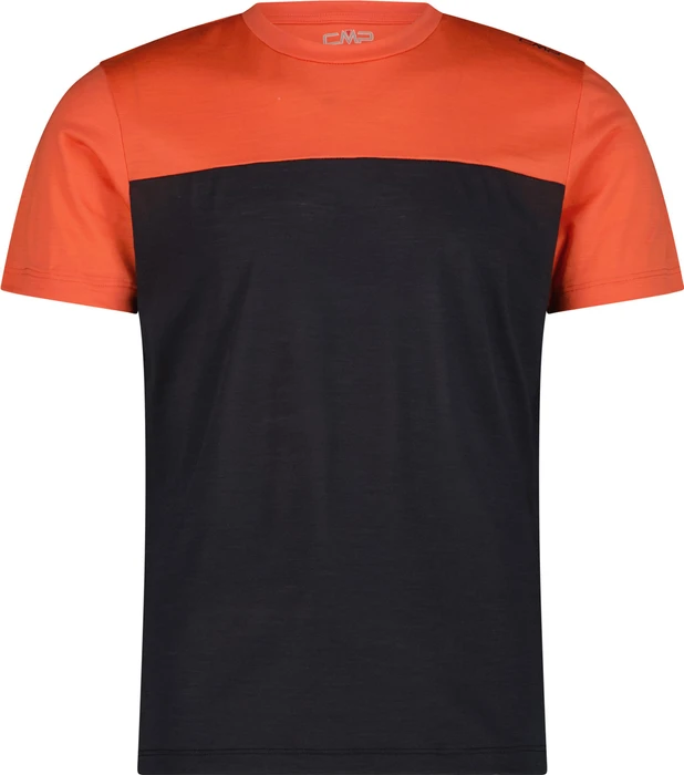 CMP Unlimitech Performance Merino Funktionsshirt kurzarm antracite/orange (Herren)