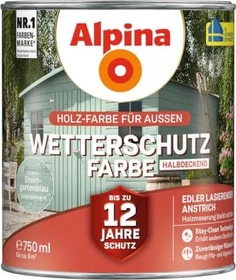 Alpina Farben Wetterschutz-Farbe halbdeckend außen steingartenblau, 750ml