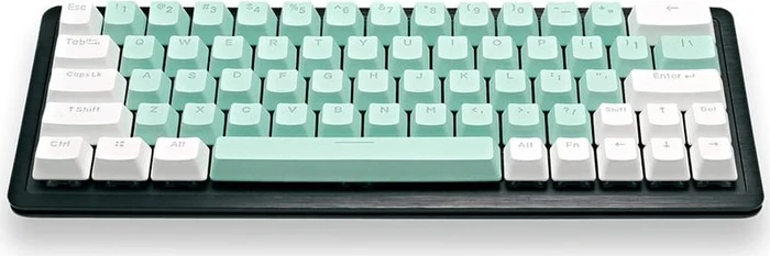 Mountain Mineral Keycap Set, Kunststoff (PBT) Double-Shot, weiß/türkis, 113 Tasten (104+9), ANSI-US