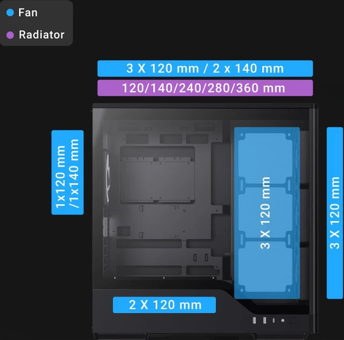 AeroCool D520A White, Glasfenster