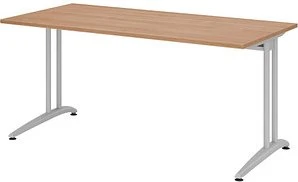 Hammerbacher Ergonomic B-Serie BS16/N Schreibtisch 160x80cm Nussbaum/silber
