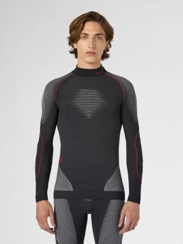 UYN Evolutyon Turtle Neck Funktionsshirt langarm charcoal/white/red (Herren)