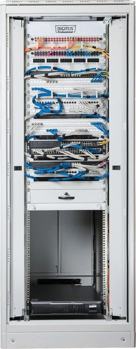 Digitus Professional Unique Serie Serverschrank 32HE, Sicherheitsglastür, IP2X, grau, 800mm tief