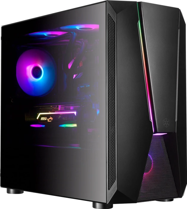 SilverStone Fara V1M Pro, schwarz, Glasfenster