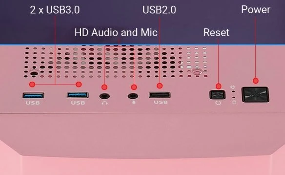 AeroCool Trinity Mini Pink, rosa, Lüfter LED RGB, Glasfenster