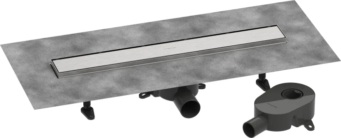 Hansgrohe RainDrain Go Duschrinne, Komplett-Set, edelstahl gebürstet