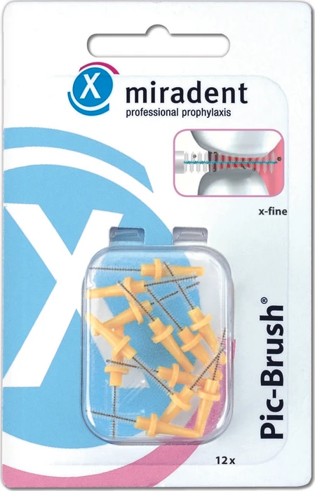 Miradent Pic-Brush Ersatz Interdentalbürste x-fine gelb, 12 Stück