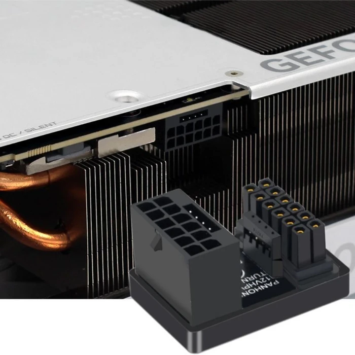 Phobya 12VHPWR Winkeladapter, 12VHPWR auf 12VHPWR Adapter, 180 Grad, rechts, weiß