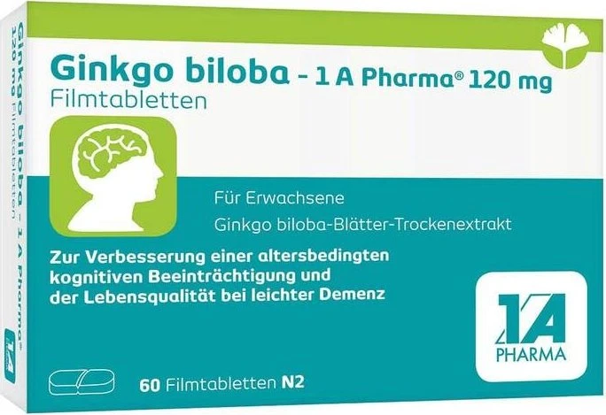1A Pharma Ginkgo biloba 120mg Filmtabletten, 60 Stück