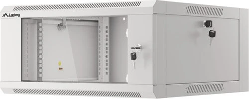 Lanberg WFFA Series 19" Rack Wandschrank 4HE, hängend, Flatpack, Glastür, IP20, RAL 7035, 600mm tief