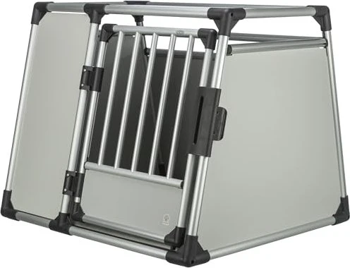 Trixie Transportbox Aluminium, mit Sicherheitsverschluss, L-XL, silber