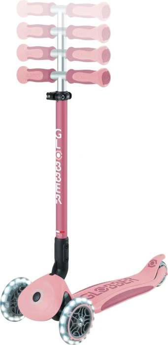 Globber Go Up Deluxe Lights 360° Kickboard pale pink