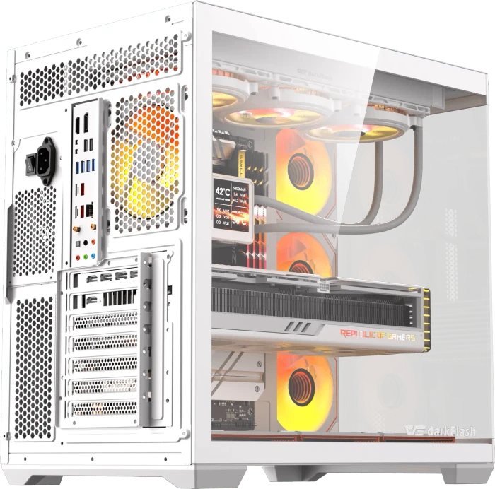 DarkFlash C280 White, Glasfenster