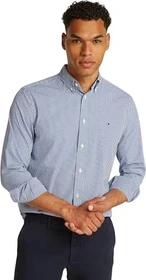 Tommy Hilfiger Regular Fit Popeline Vichy-Karos Hemd langarm wedge blue/optic white (Herren)