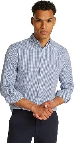 Tommy Hilfiger Regular Fit Popeline Vichy-Karos Hemd langarm wedge blue/optic white (Herren)